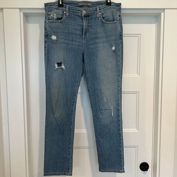 Joe's Jeans Women Size 28 Blue Wash Mid-Rise Straight Distressed Ankle Jeans - Picture 1 of 7